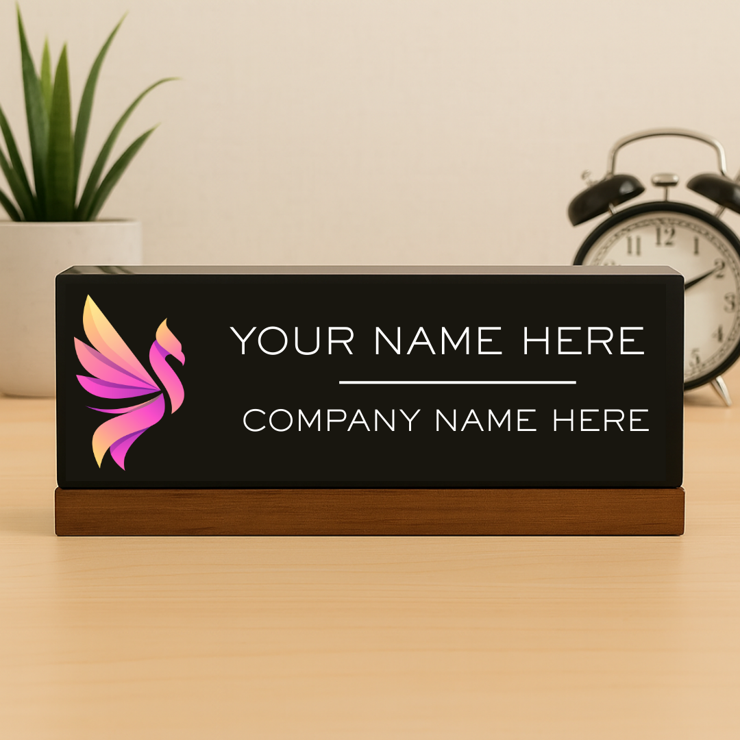 Executive Desk Name Plate for Custom Logo