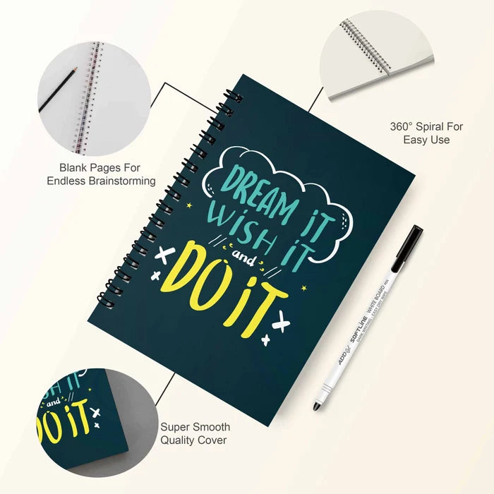 Dream It Wish It Reusable Notebook