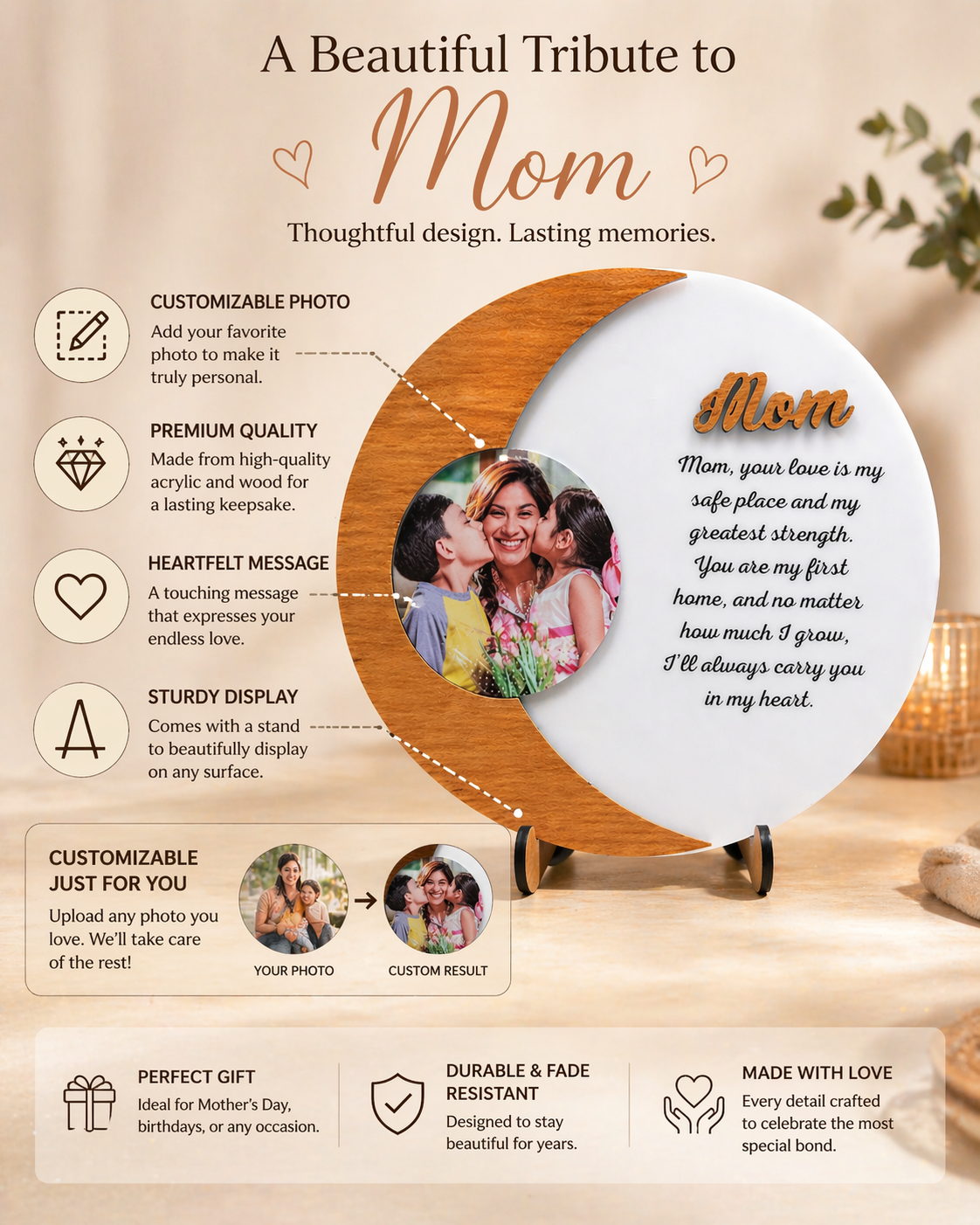 Customized Eternal Love Mom Plaque