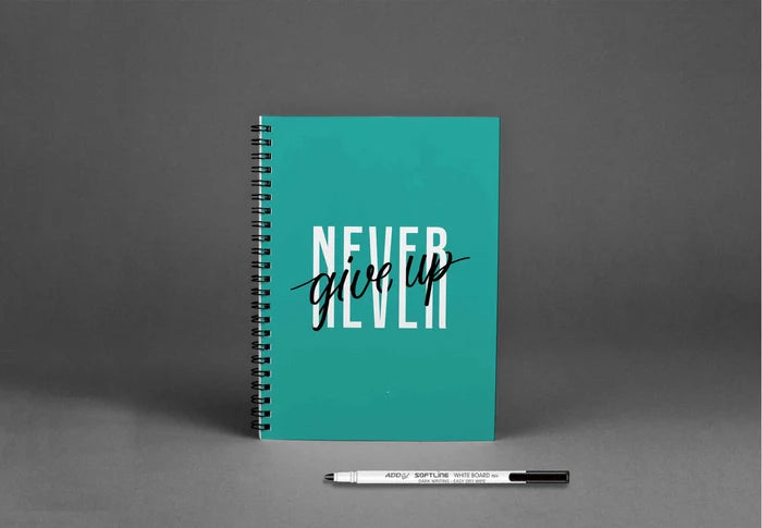 Never Give Up Reusable Notebook