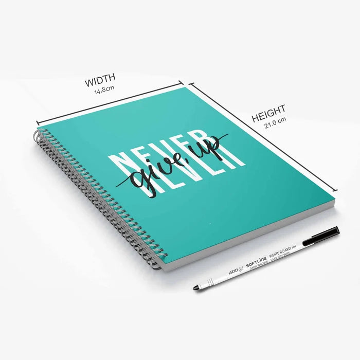 Never Give Up Reusable Notebook