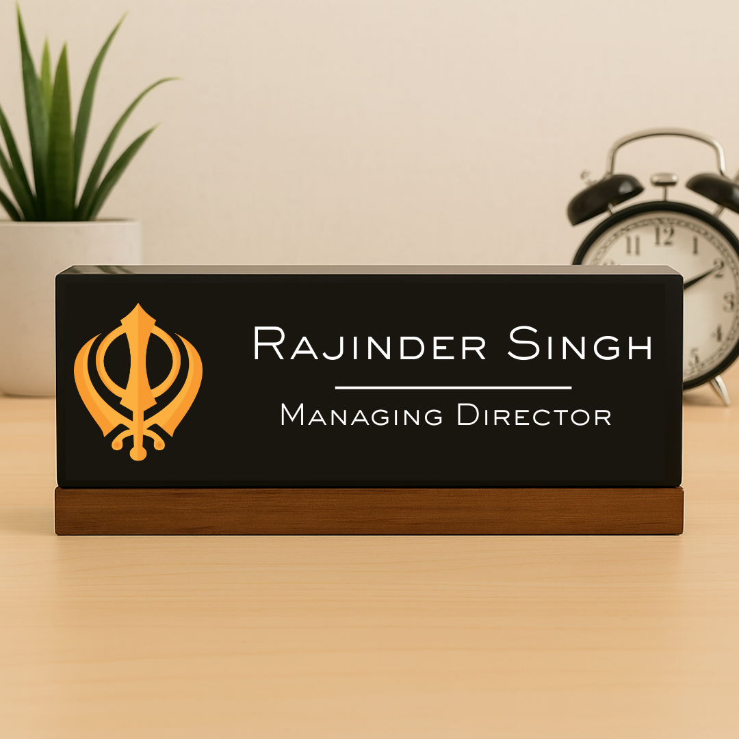 Executive Desk Name Plate for Khalsa