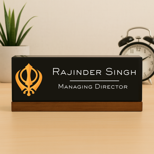 Executive Desk Name Plate for Khalsa