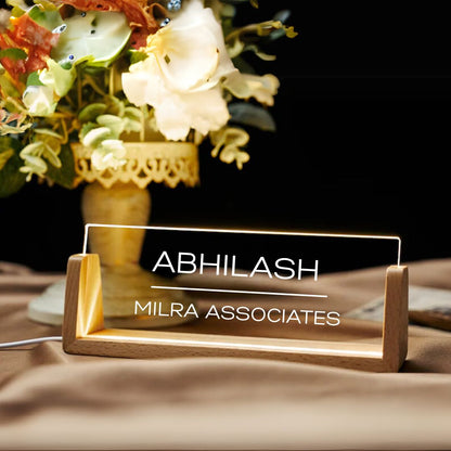 Desk Name Plate With LED Light.