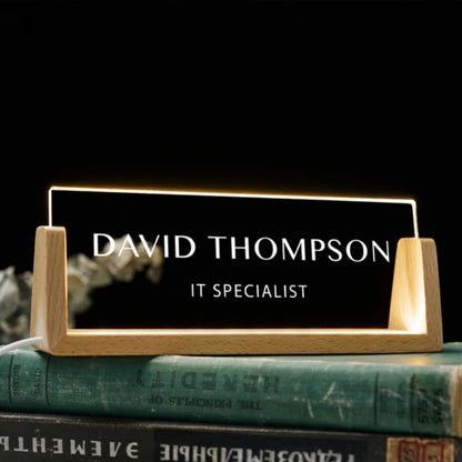 Desk Name Plate With LED Light.